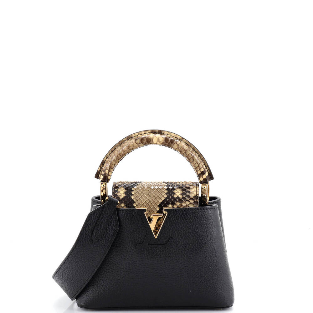 Louis Vuitton Mini Capucines Bag Leather with Snakeskin